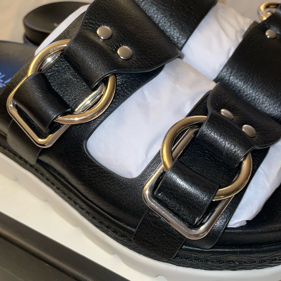 NWT J/SLIDES BAHA Black Leather Sandal - Picture 10 of 16